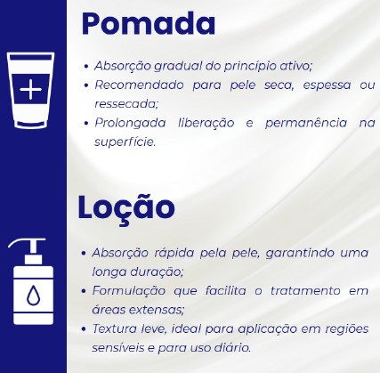 Diferenças entre pomada e loção.
